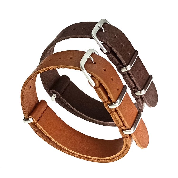 Multi colors changeable one piece easy fit classy elegant full grain men smart watch leather strap