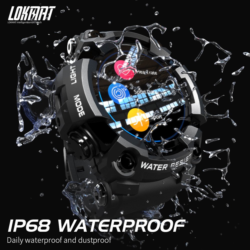 LOKMAT ATTACK stylish men smart watch futuristic Touch Screen Sleep monitoring multiple sport mode watch set