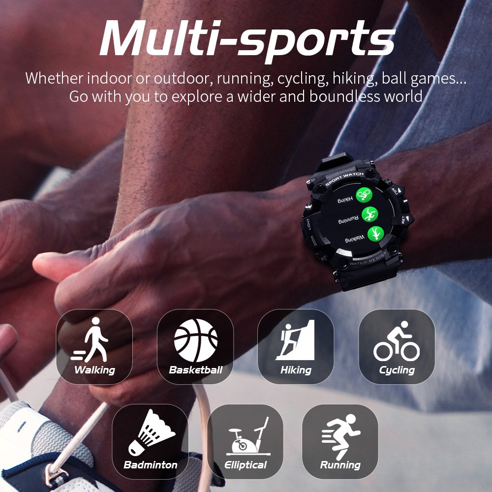 LOKMAT ATTACK stylish men smart watch futuristic Touch Screen Sleep monitoring multiple sport mode watch set