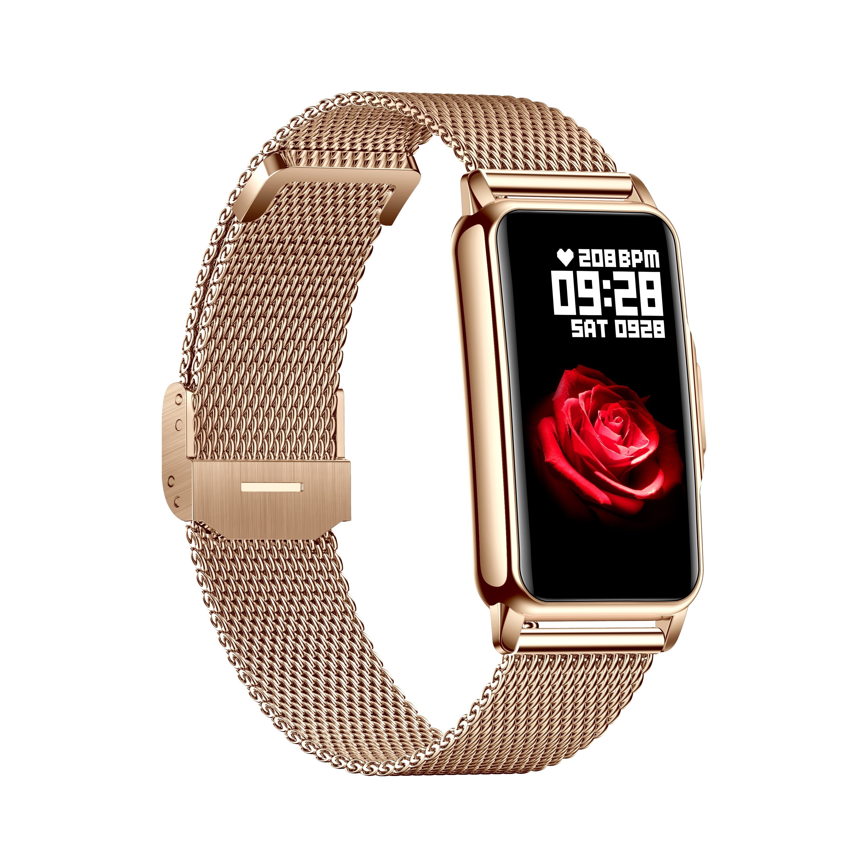 H80 Heart Rate Blood Pressure Blood Oxygen Monitoring DIY Dial Steel Strap Smart Watches Notification Waterproof Smart Bracelet