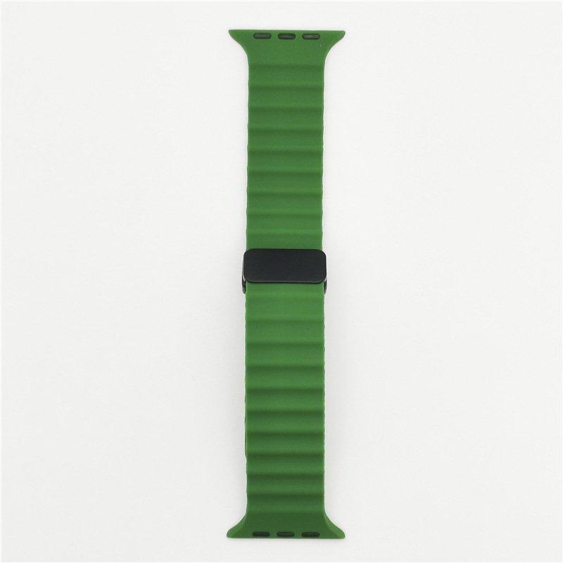 High Quality Waterproof Silicone Strap For Iwatch Magnetic Buckle Rubber Watch Band For Smart Watch Series 3 5 SE 6 7 8 Ultra