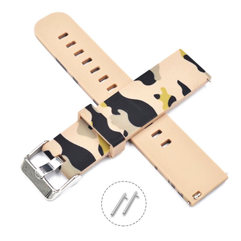 18 20 22 mm New colors Camouflage quick release silicone rubber watch strap for smart watches