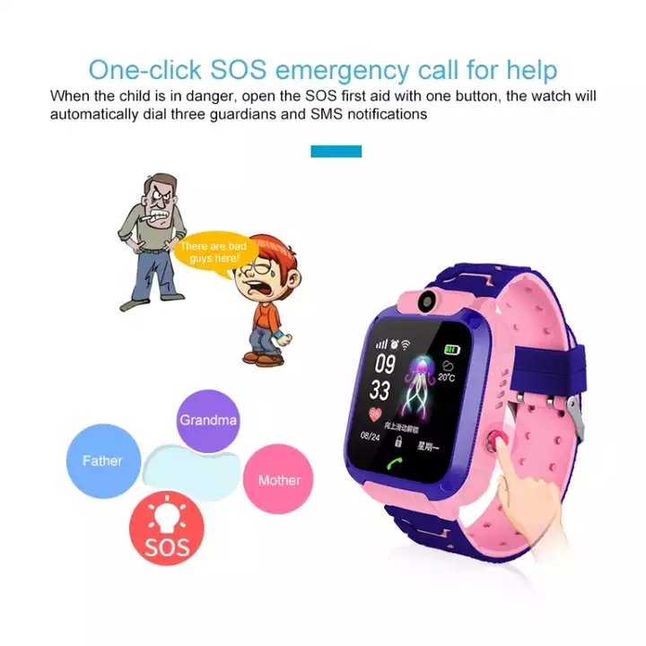 Children's Smartwatch Students Watches SOS Phone Sim Card Photo Kids Watch Q12 Location Tracker Waterproof Gift For Boy Girl