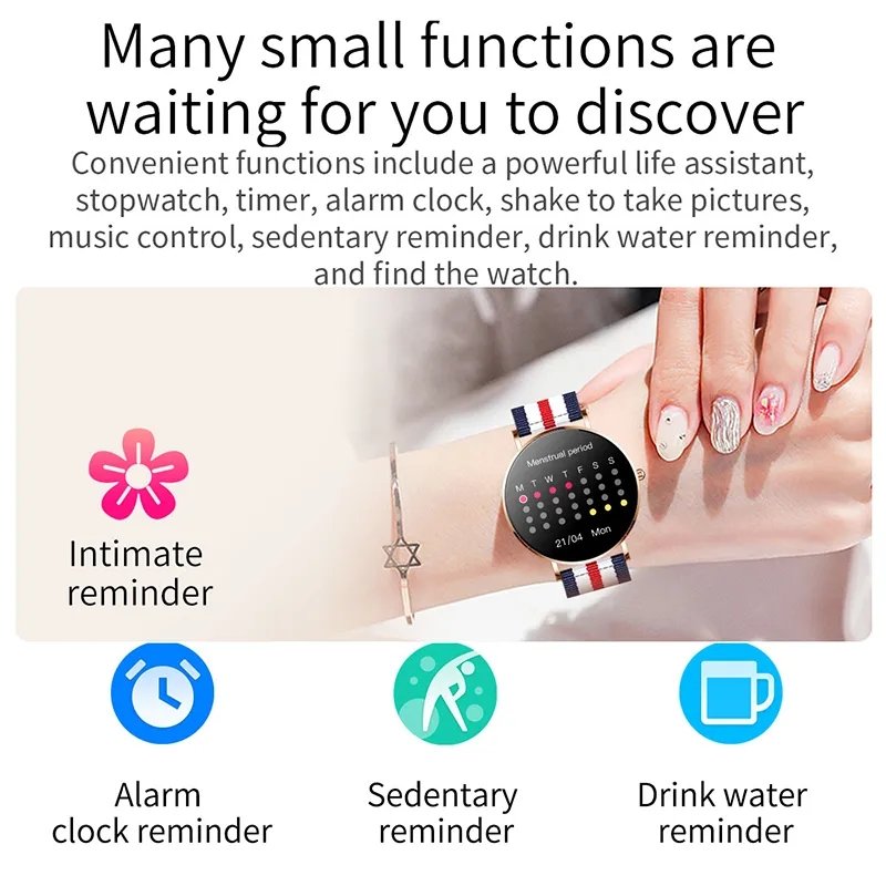 Ultra Smartwatch AMOLED Sports Smart Watch for Women Female Period Health Monitor for IOS Android
