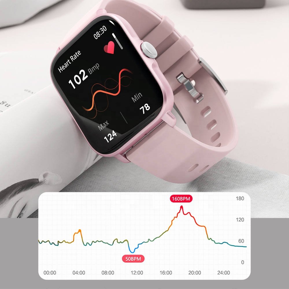 Popular Rose Gold Y22 Smart Watch 1.69" Display BT Call All Day Health Tracking Dafit APP OEM Smartwatch