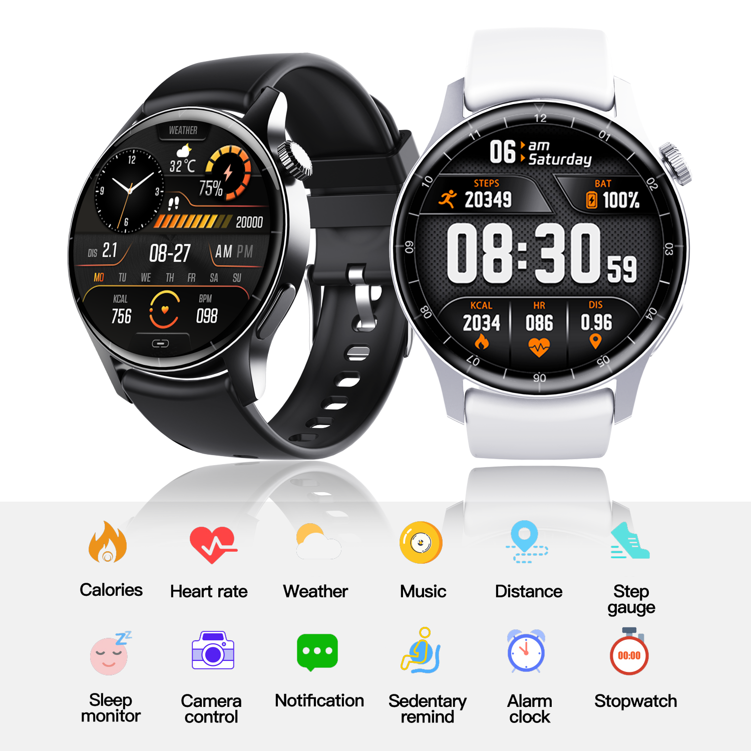 Ready To Ship Health Smart Watch F207r 1.35' Heart Rate Body Temperature Blood Oxygen Sport Relojes Smart Watch 2024