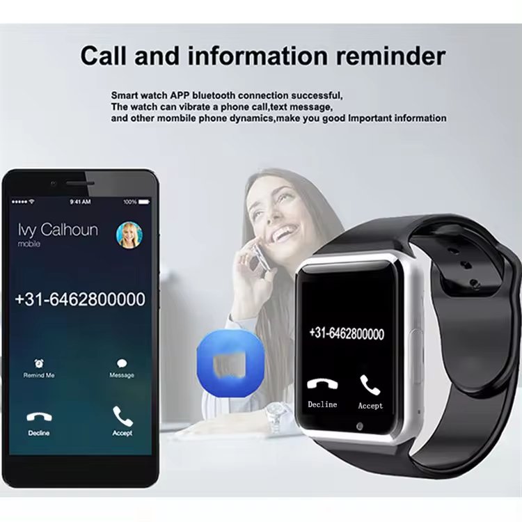A1 Smart Watch with Sim Card and Camera Mobile Clock SIM TF Card Connectivity Android 2g smart cheap watch