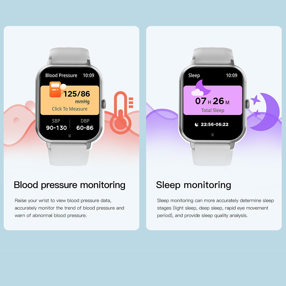 VALDUS 230 mAh Long Standby Support Sleep Mode Smartwatch Waterproof Measure Blood Pressure Blood Oxygen VS04 Smart Watch