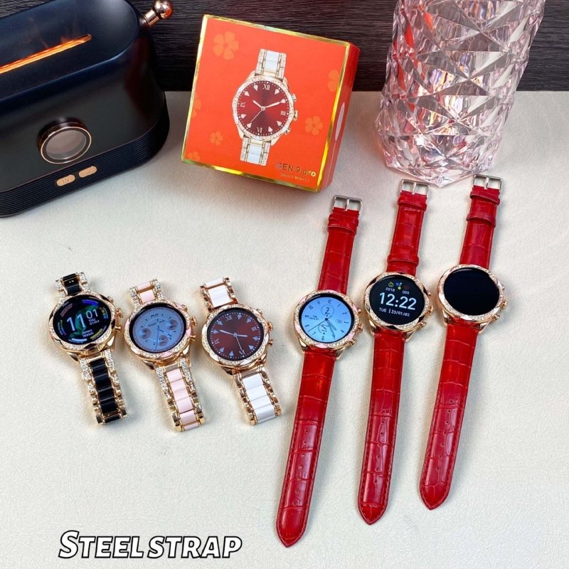 Gen9 pro Diamond style 2 Strap 1.28inch Women Smart watch 2024 Montre Reloj inteligente Mujer Female Smartwatch for women ladies
