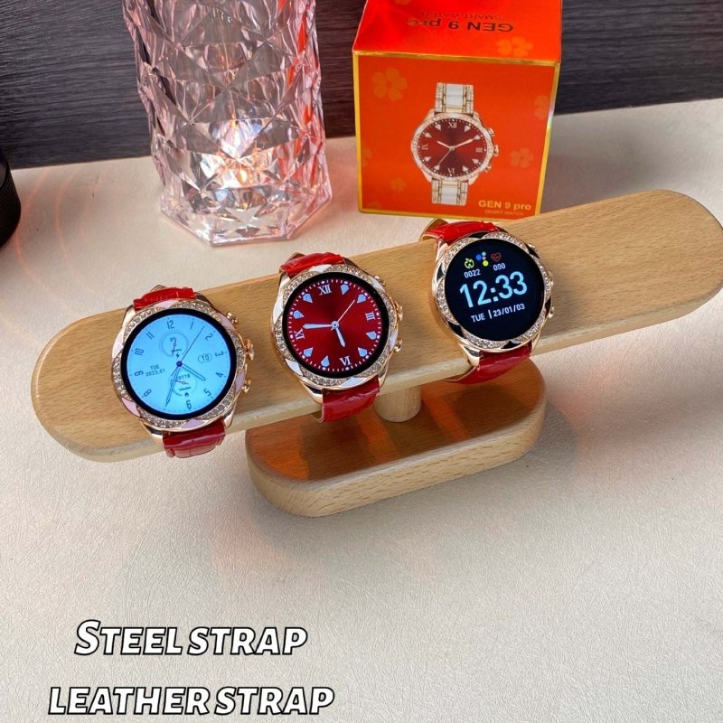 Gen9 pro Diamond style 2 Strap 1.28inch Women Smart watch 2024 Montre Reloj inteligente Mujer Female Smartwatch for women ladies