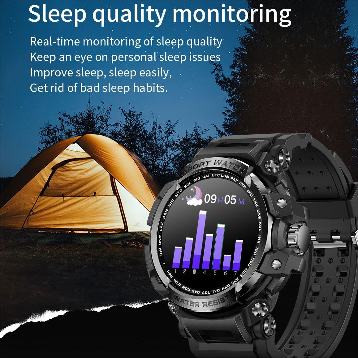 Top selling 1.32 inch 360*360 128 MB BT Calling high quality LC16 GPS outside sport smart watch men IP68 waterproof smartwatch