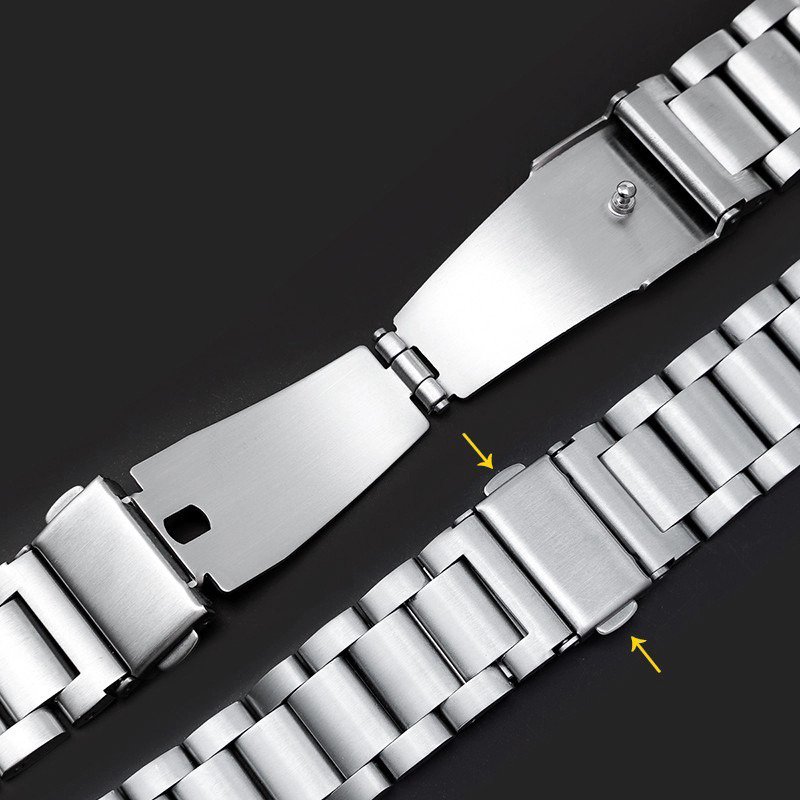 18mm 20mm 22mm Three Beads Links Stainless Steel Smart Watch Band Strap For Samsung Galaxy Watch 7 6 Classic 5 Pro 4