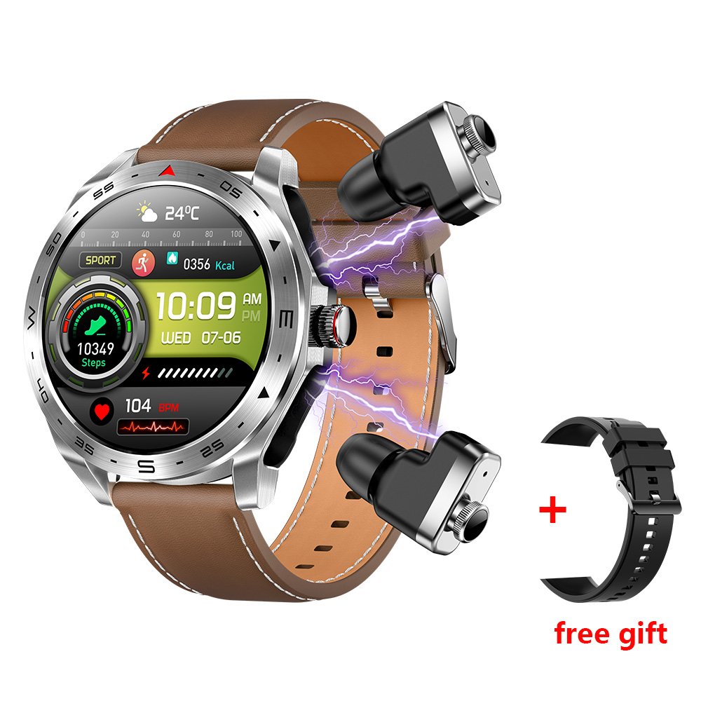 2 in 1 TWS T95 Smart Watch with Wireless Earbuds 1.52inch Screen Waterproof BT Call 400mah Battery Sports Headphones Smartwatch