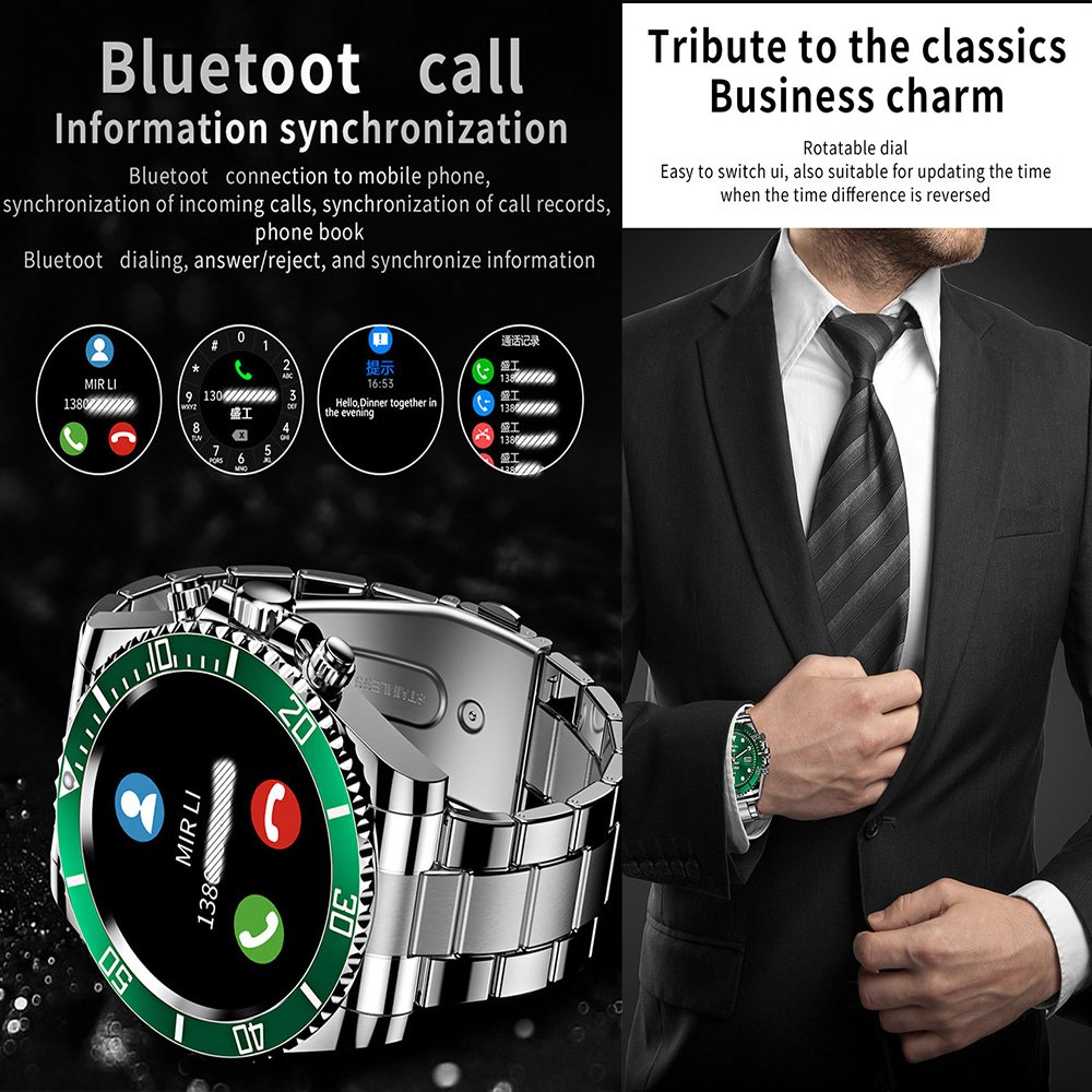 Business Fashion Men Smart Watch AW12 with Heart Rate Blood Oxygen Monitor Fitness Tracker Smart Watches