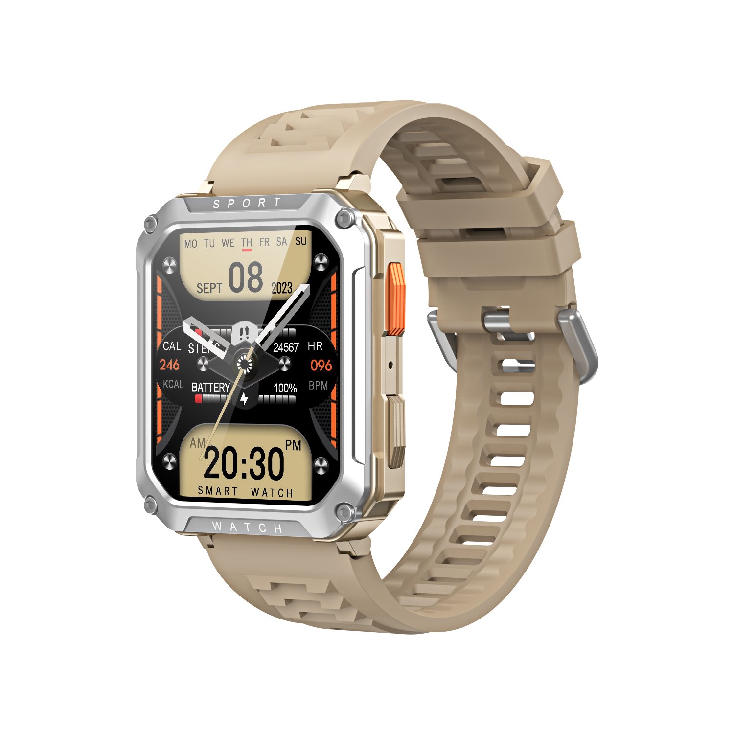 2024 rugged smart watches 2.01inch outdoor sport smart watch heart rate monitor Fitness t8 pro IP68 Waterproof for men
