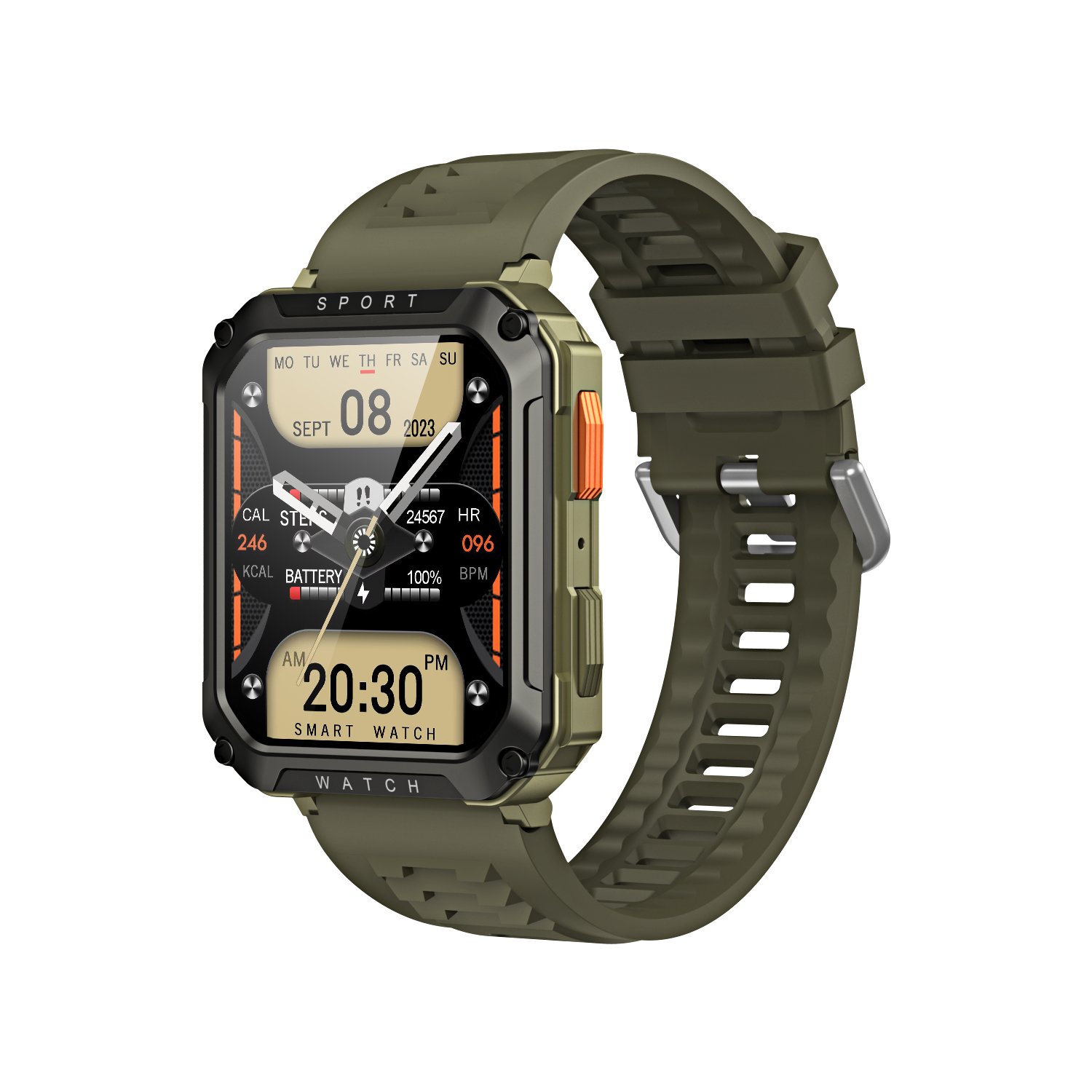 2024 rugged smart watches 2.01inch outdoor sport smart watch heart rate monitor Fitness t8 pro IP68 Waterproof for men