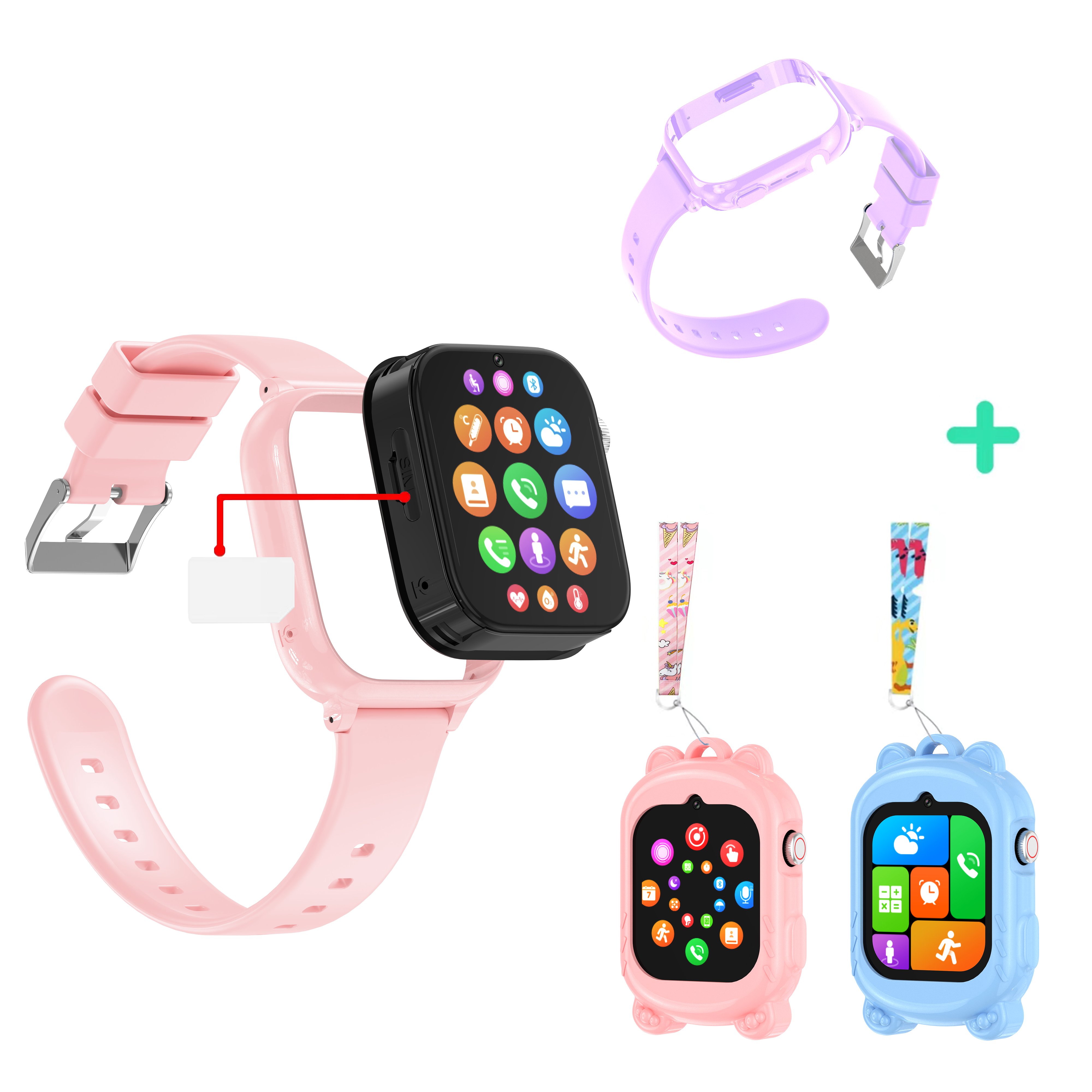 2024 T53 Eurasian-African version 4G Kids Smart watch 1.83Inch 700MAH WIFI Sos Call GPS LBS WIFI Video Call For Kids