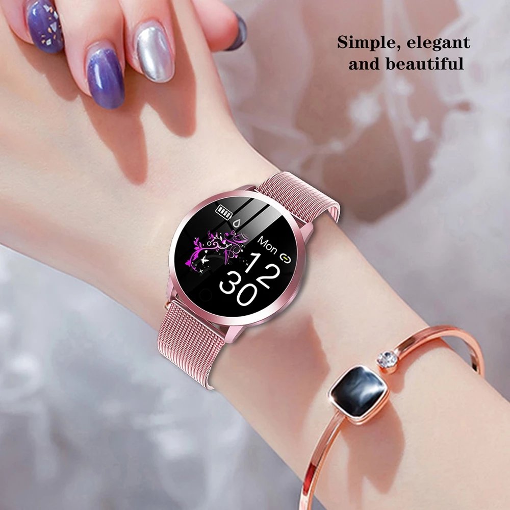 Q8 Smart Watch Women Waterproof Heart Rate Monitor Ladies Watch Sport Fitness Tracker IP67 Smartwatch For Android iOS