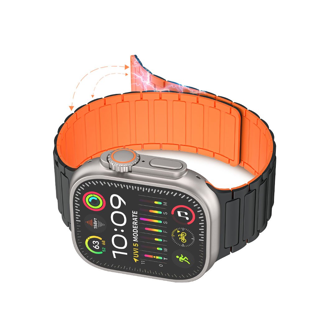 Soft Rubber Magnetic Silicone Strap for Apple watch Waterproof smart Watch Strap Bands
