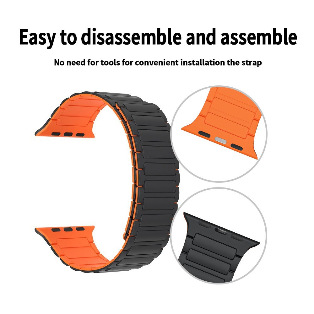 Soft Rubber Magnetic Silicone Strap for Apple watch Waterproof smart Watch Strap Bands