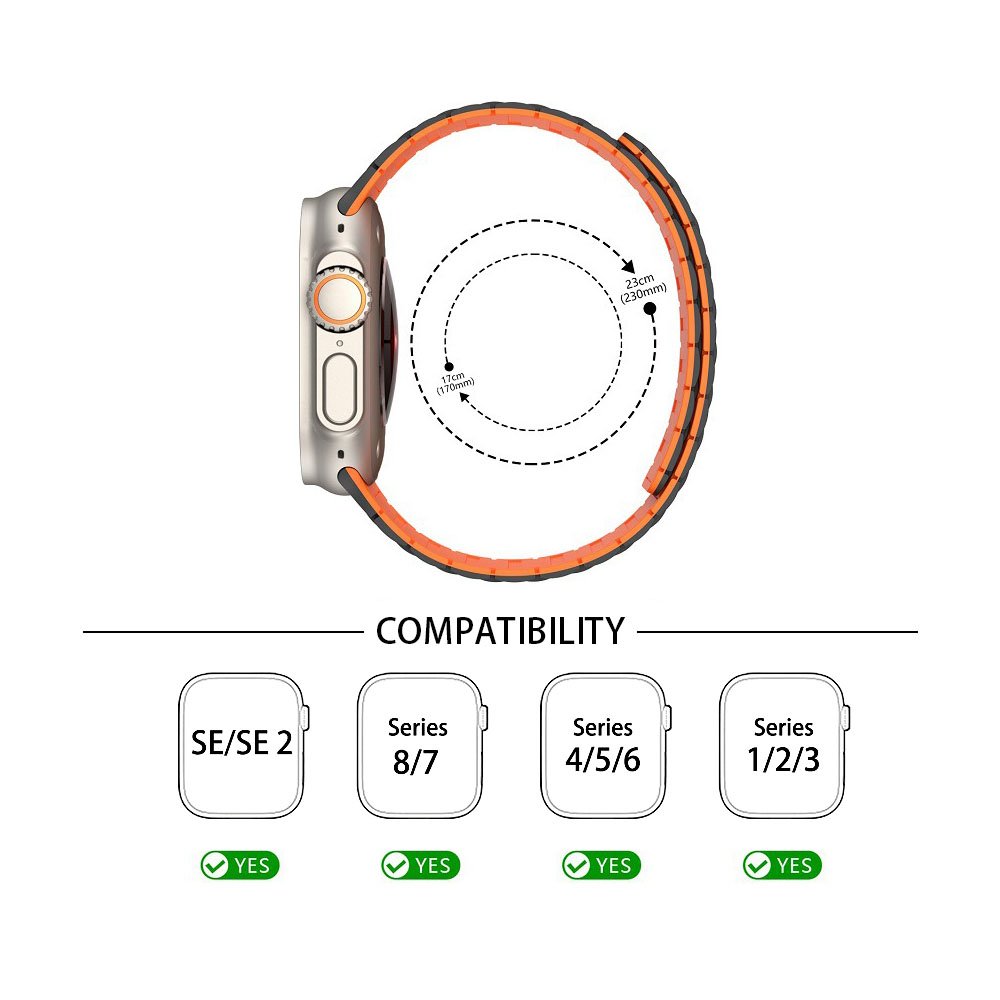 Soft Rubber Magnetic Silicone Strap for Apple watch Waterproof smart Watch Strap Bands