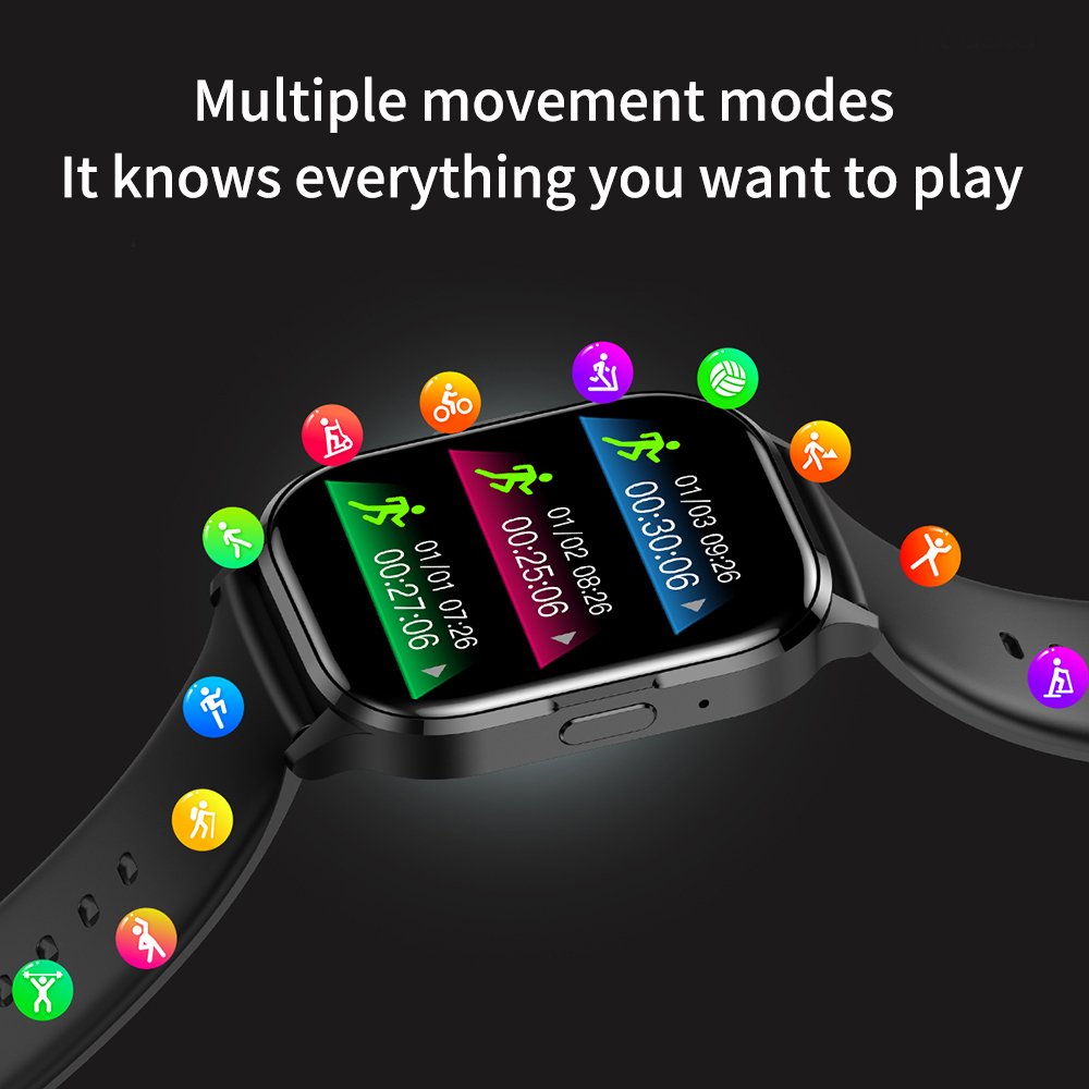 SENBONO 2023 Men Women square Smartwatch AMOLED Always On Display Fitness Tracker Waterproof BT Call Smart Watch For IOS Android