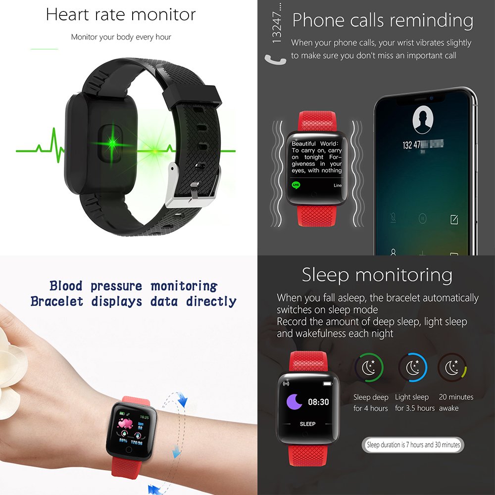 D13 intelligent watch multicolor wrist bands dstance calories fitness monitor 116 plus waterproof smart watch