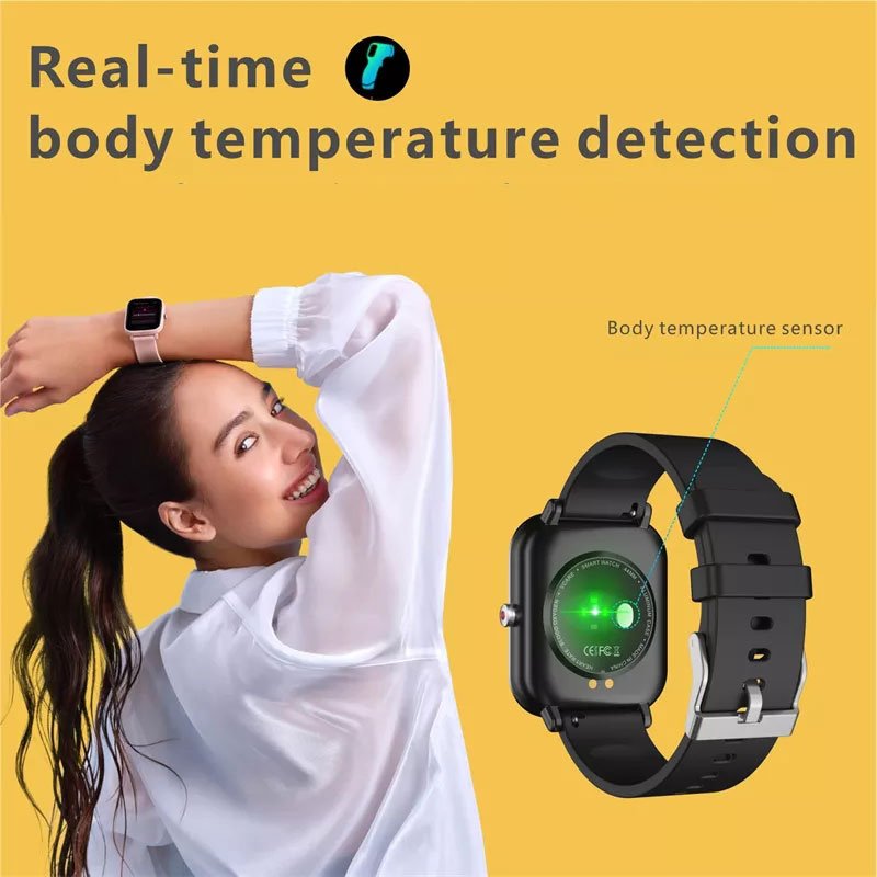 Spovan Body Temperature Heart Rate Blood Pressure SpO2 Sleep Monitor Reloj Inteligente Smartwatch