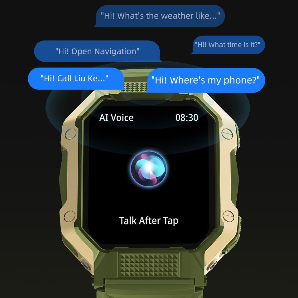 Latest shock resistant dustproof new shark smartwatch AI voice fire hotsell sport boltting outdoor rugged shark smart watch