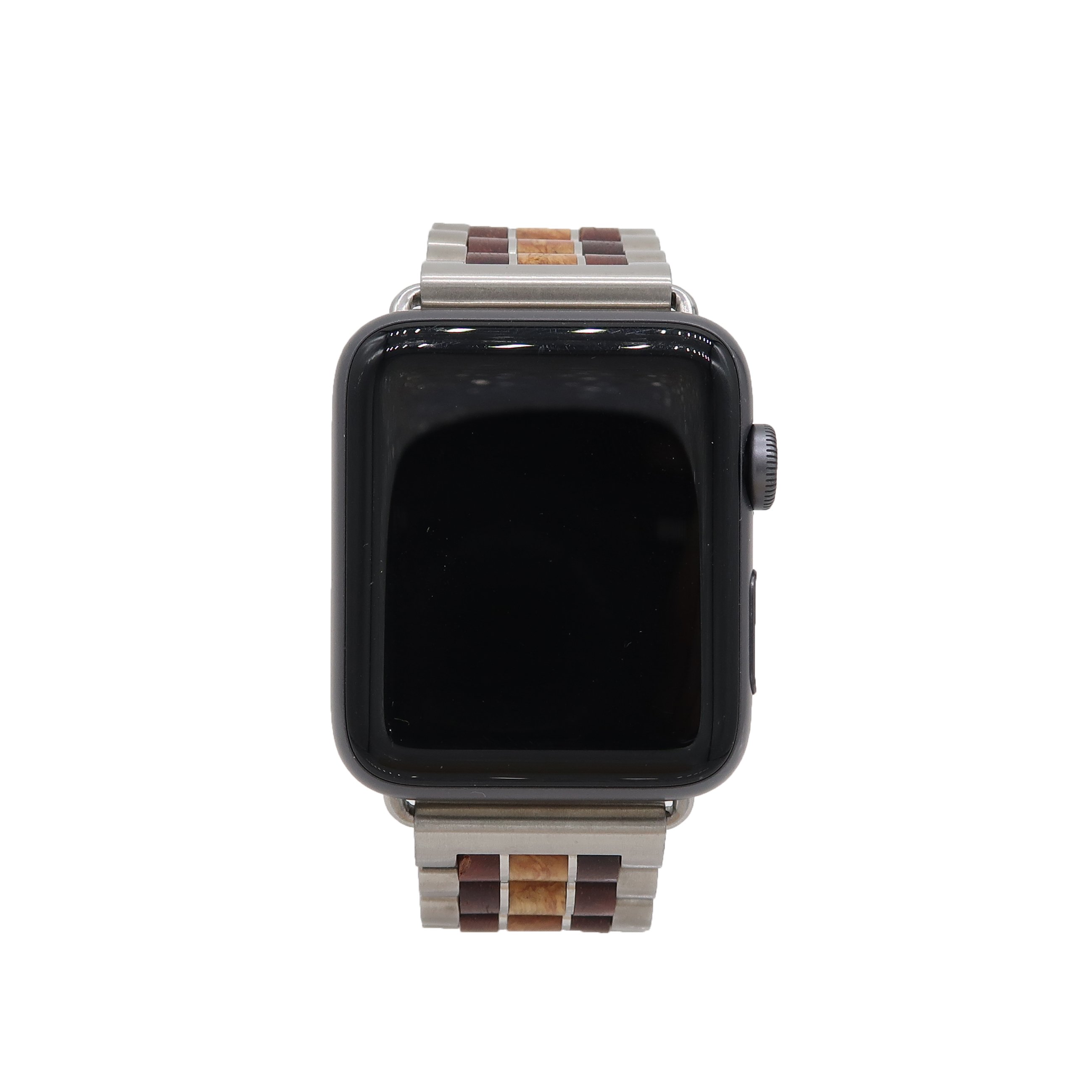 Popular design New arrival Maple Steel IP Plating Smart Watch Band and Wooden Strap wrist band