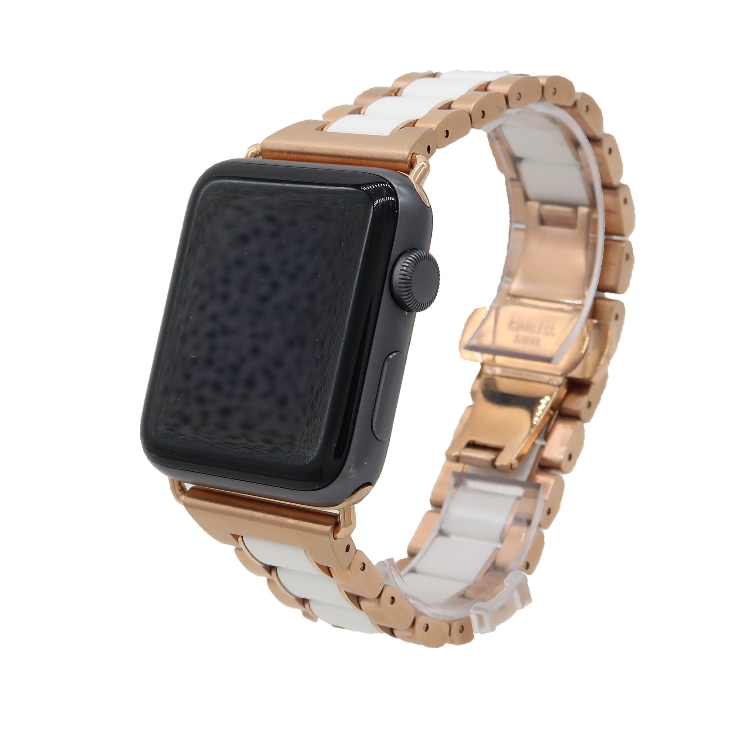 Popular design New arrival Maple Steel IP Plating Smart Watch Band and Wooden Strap wrist band