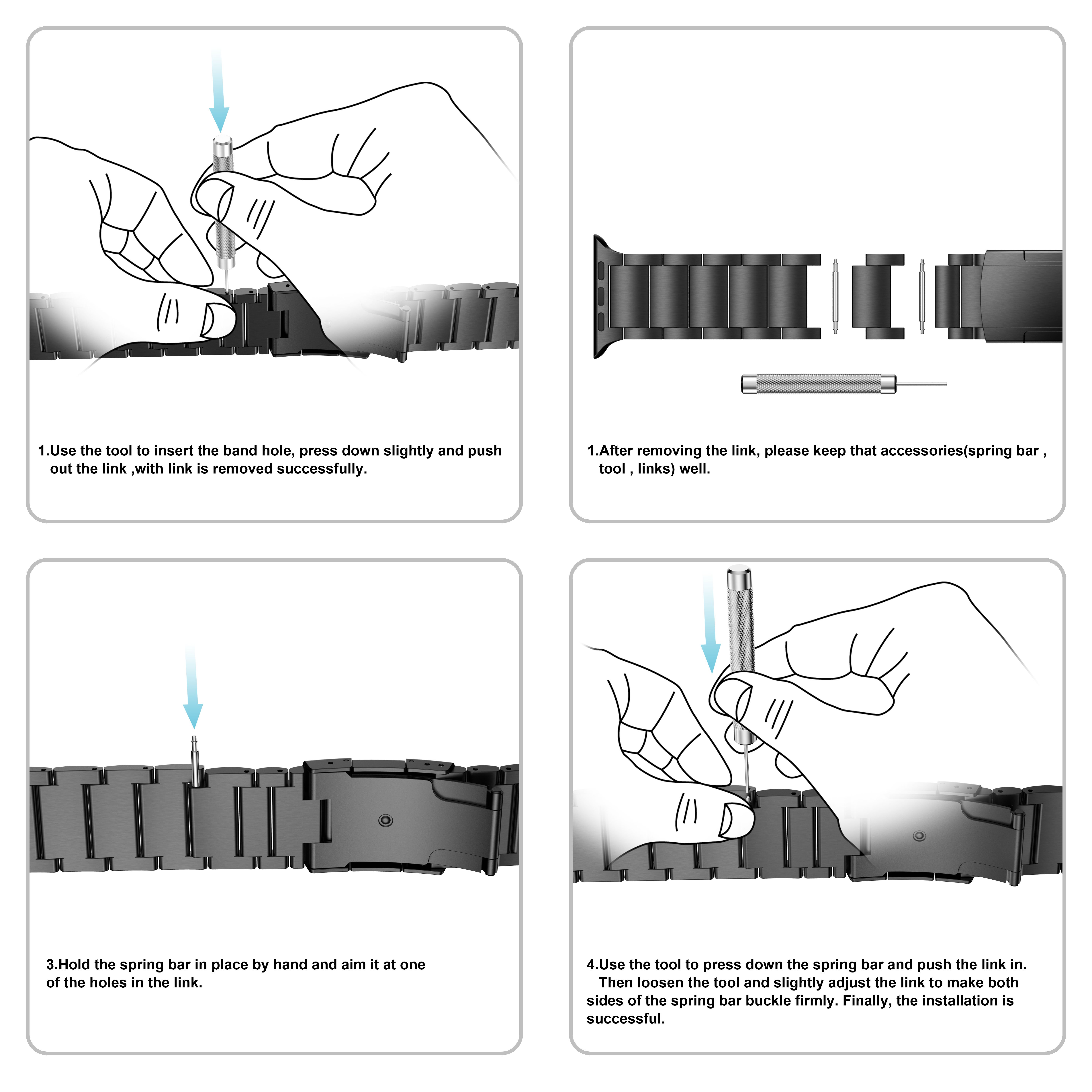 High Quality Smart Watch Band Three Bead Titanium Alloy Watch Band Bracelet For Apple Watch 10/9/8 7/6/5/4/3/2/1/SE WristBands