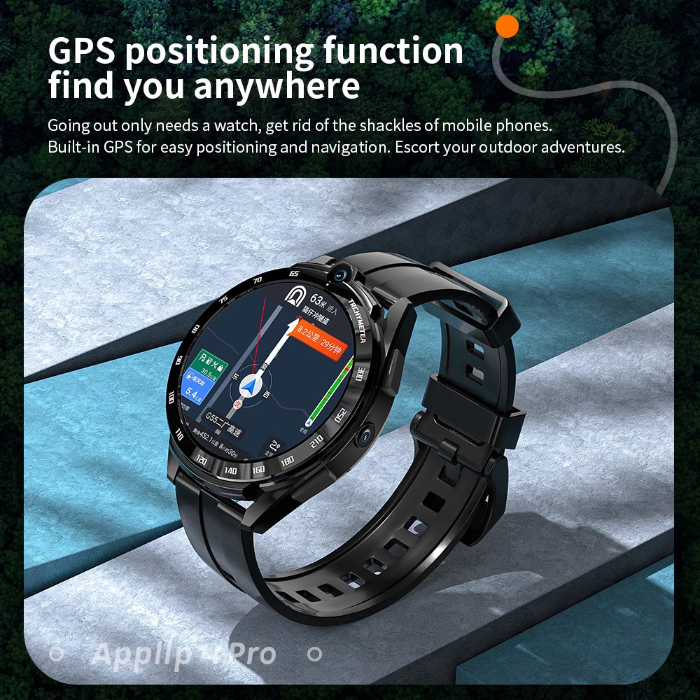 LOKMAT 4G LTE Android 11 fashion smart watch APPLLP 4 PRO 1.6 inch full touch screen 6+128G dual camera smart watches