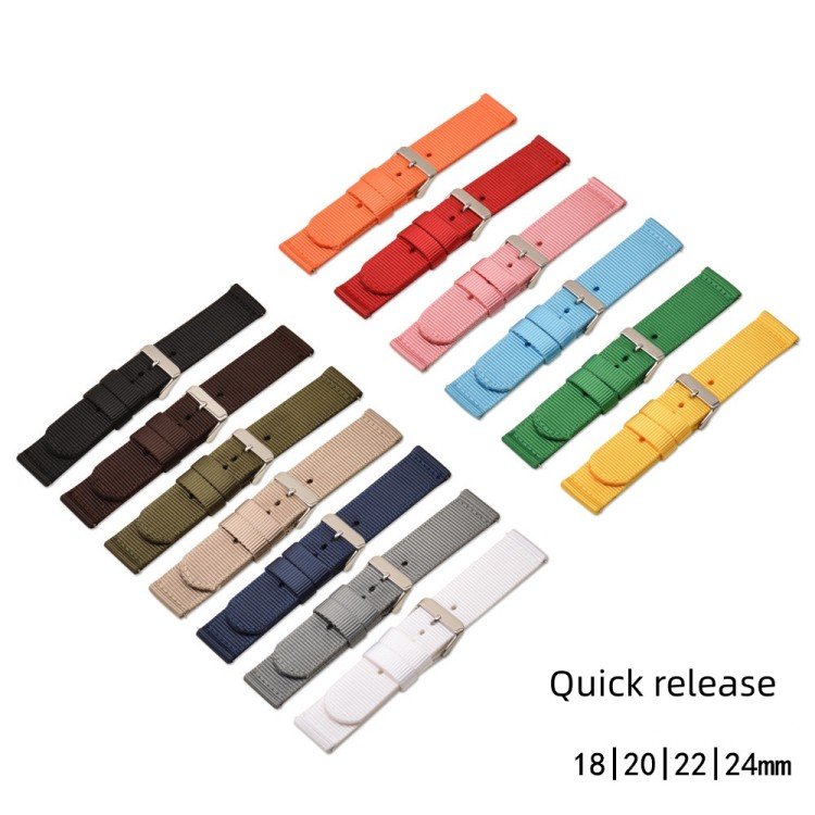 Nylon Watch Strap Quick Release Replacement Wristband Watch Bands 18mm 20mm 22mm 24mm Canvas Smart Watch Straps for Samsung