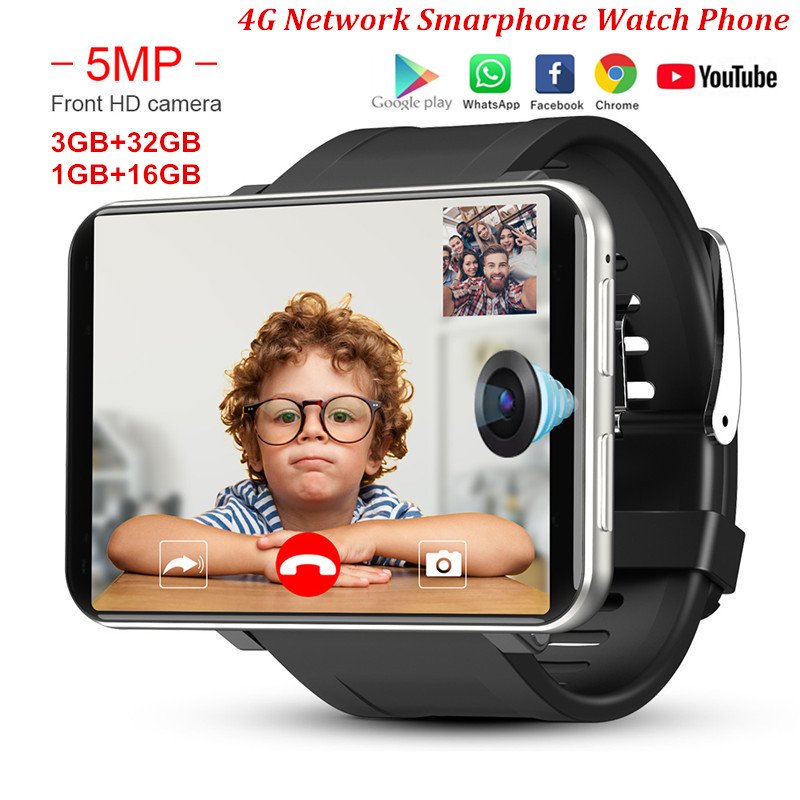 Newest Fashion Men business 4G smart watch DM100 2.86 inch Android 7.1 1GB + 16GB 5MP camera GPS smart watch