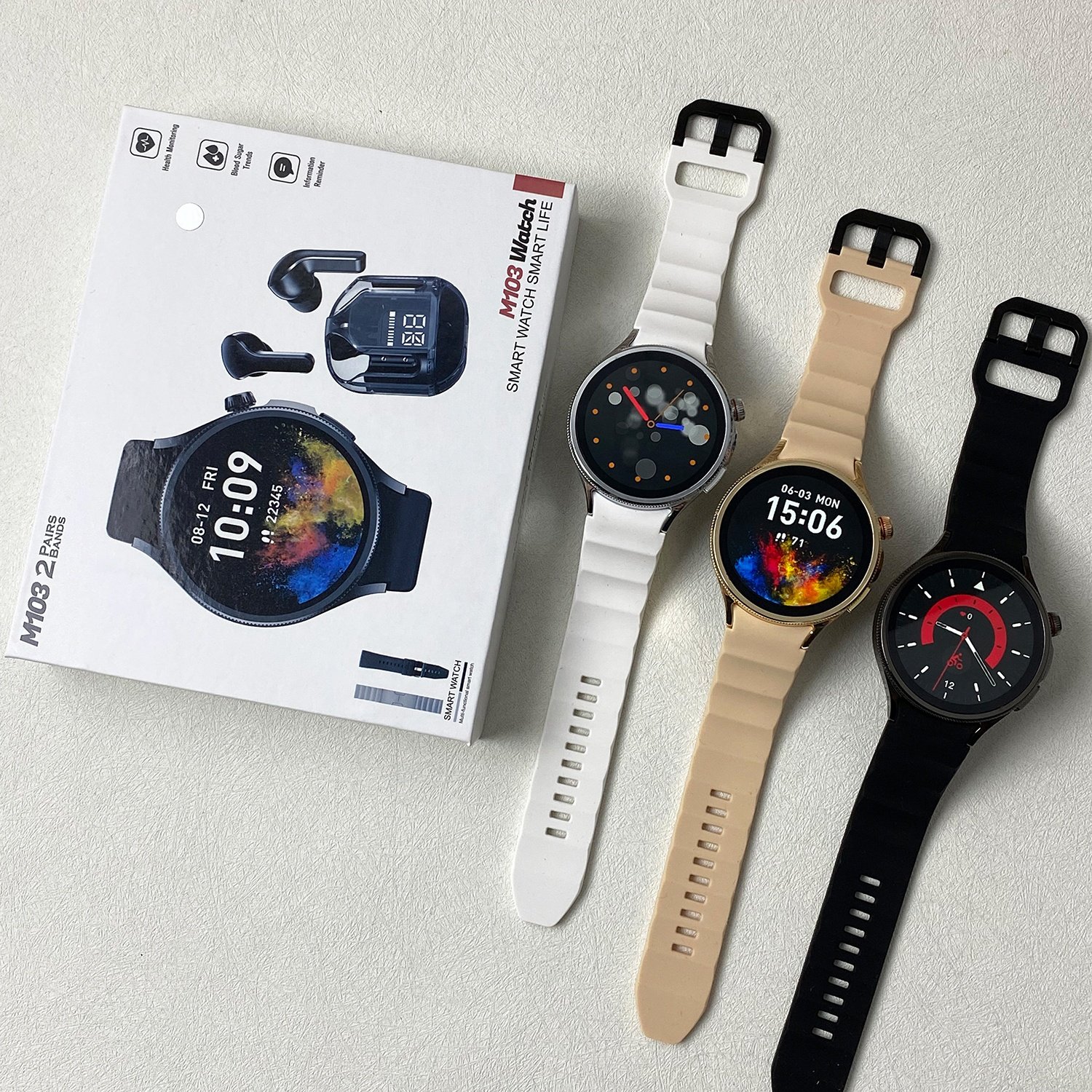M103 2 IN 1 Set Smartwatch with Air31 TWS Earphones Montres Reloj intelligentes Hombre BT Call Smart watch with Earbuds