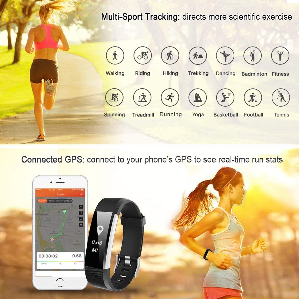 2024 New Smart Watch 115plus Color Screen Heart Rate Blood Pressure Pedometer Sport Fitness Tracker Smart Band