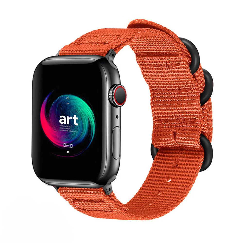 3 Rings Adjustable Nylon Loop Sport Nylon Watch Band Fabric Strap for Smart Watch 20mm 22mm Replacement Quick Release Bracelet