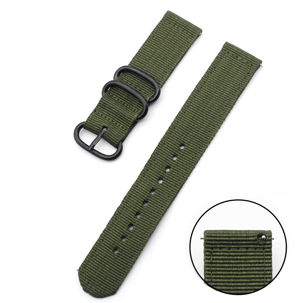 3 Rings Adjustable Nylon Loop Sport Nylon Watch Band Fabric Strap for Smart Watch 20mm 22mm Replacement Quick Release Bracelet