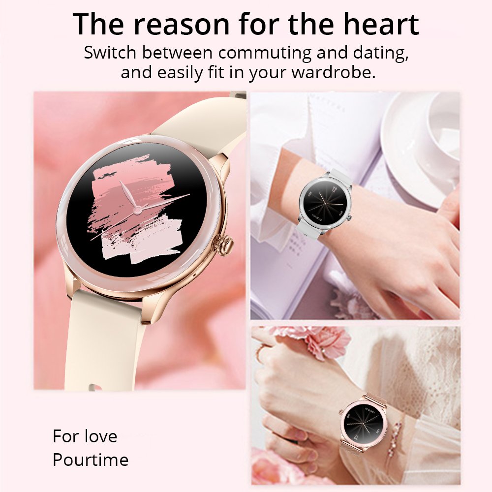 SMARTOBY V33 Lady Smartwatch 1.09 inch Full Screen Smart Wristband Thermometer Heart Rate Sleep Monitor Women Smart Watch