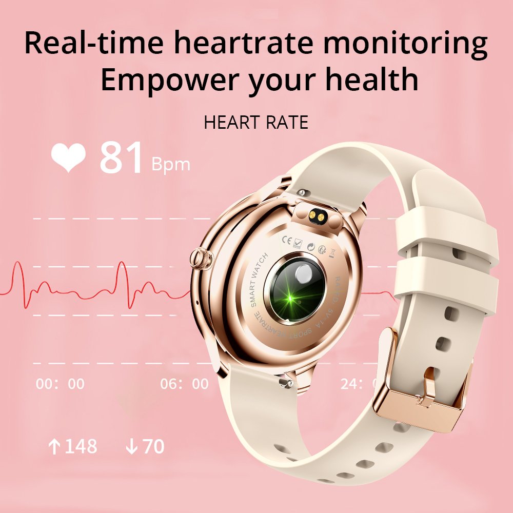 SMARTOBY V33 Lady Smartwatch 1.09 inch Full Screen Smart Wristband Thermometer Heart Rate Sleep Monitor Women Smart Watch