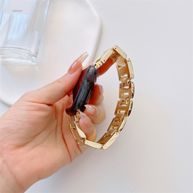 Adjustable Check Golden Metal Watch Band For Watch S8 S7 Strap Band For Smart Watch Ultra/SE S1/2/3/4/5/6 38/40/41mm 42/44/45mm