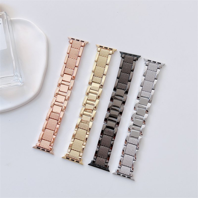 Adjustable Check Golden Metal Watch Band For Watch S8 S7 Strap Band For Smart Watch Ultra/SE S1/2/3/4/5/6 38/40/41mm 42/44/45mm