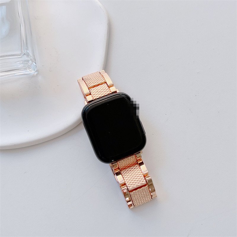 Adjustable Check Golden Metal Watch Band For Watch S8 S7 Strap Band For Smart Watch Ultra/SE S1/2/3/4/5/6 38/40/41mm 42/44/45mm