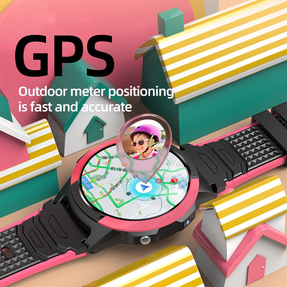 FA56 Kids SOS Smart Watch 4G Video Calling Dual Camera Sim Card Watch Phone With Wifi Android IOS APP Locating GPS Navigation