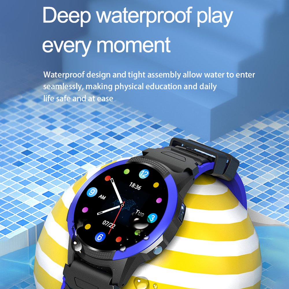 FA56 Kids SOS Smart Watch 4G Video Calling Dual Camera Sim Card Watch Phone With Wifi Android IOS APP Locating GPS Navigation