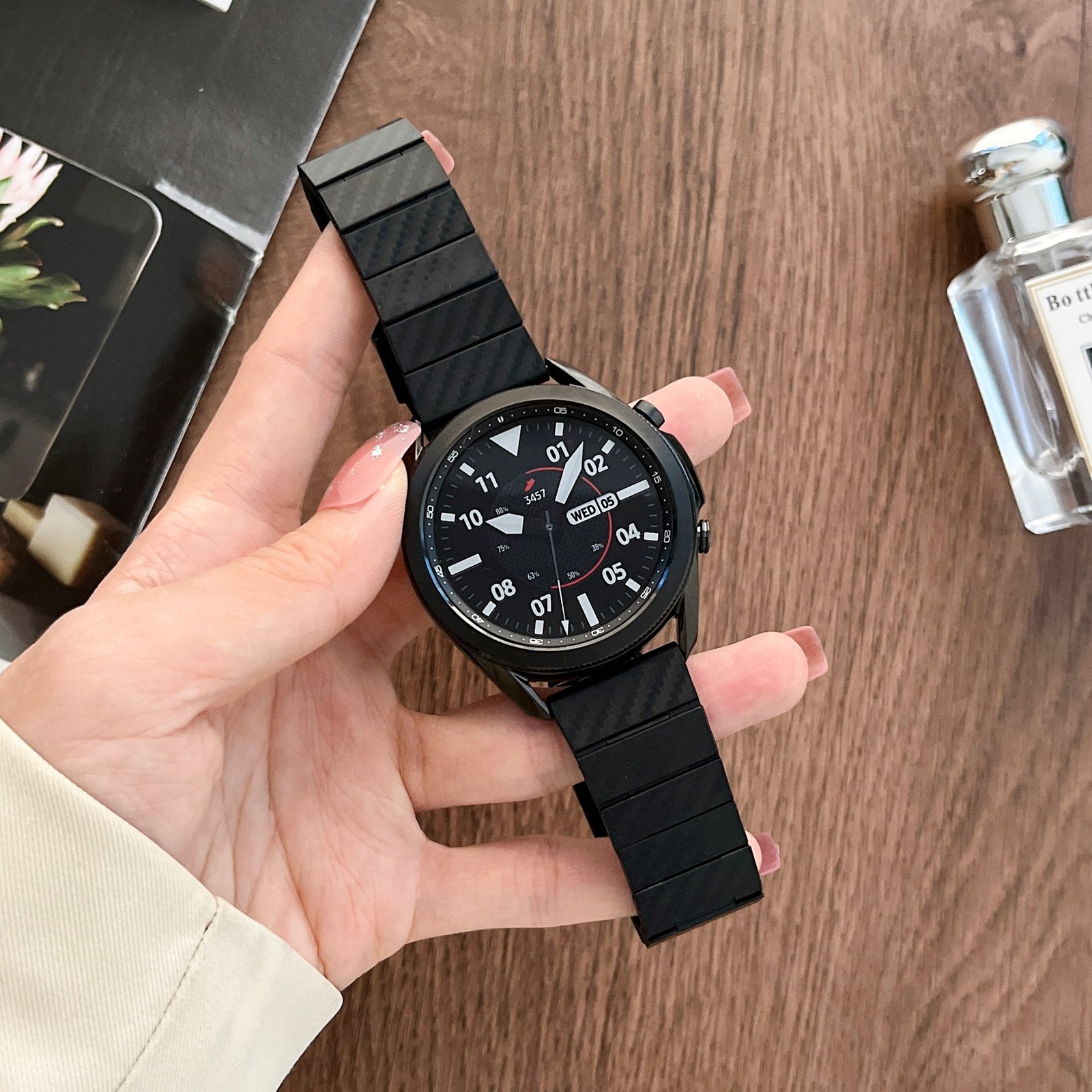 Carbon Fiber Stainless Steel watch band for samsung watch 20mm 22mm straps for smart watch g6 ultra strap
