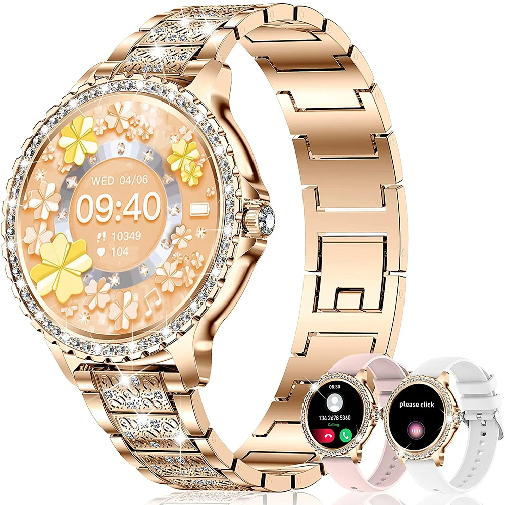 2024 hot selling withDiamonds Women Smart watch BT Call 1.32inch Round Screen Health Monitoring Life Waterproof lady watch i58