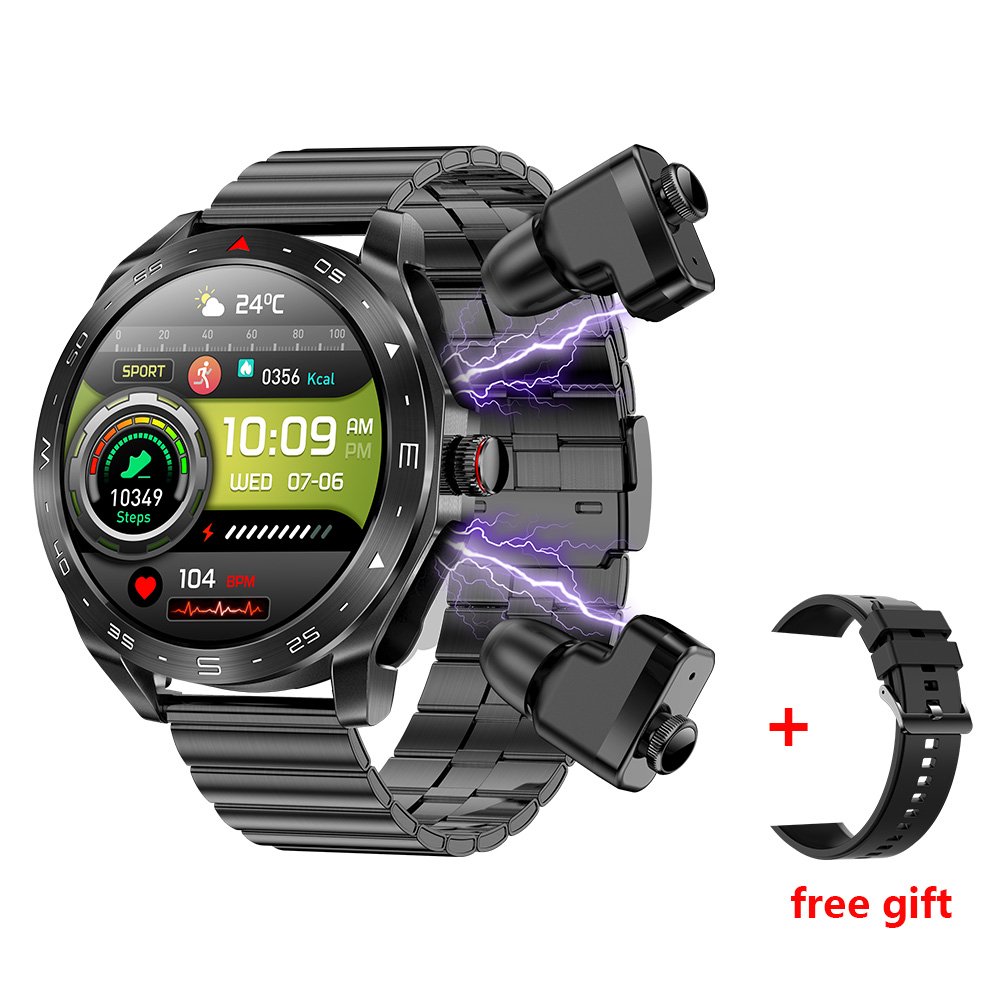 2024 T95 Outdoor Smart Watch with earbuds TWS 2 in 1 Headphones 1.52inch Screen Local Music Sports Smartwatch Wireless Earphone