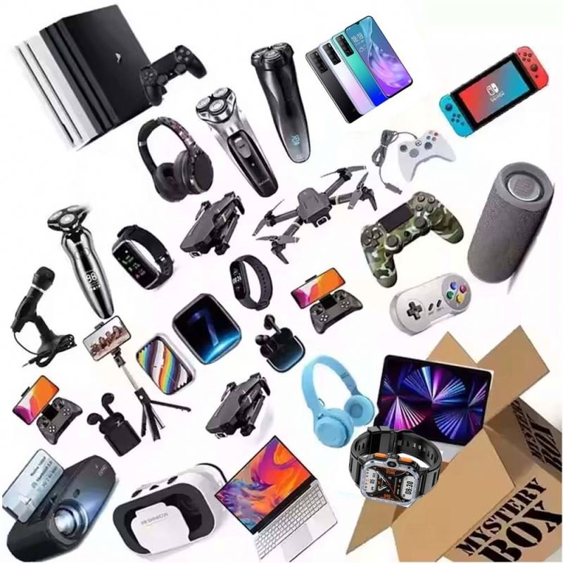 High value 3C Electronic Products Lucky Mystery Gift Blind Box Wireless Earphones Smart Watches Speaker Mystery Box